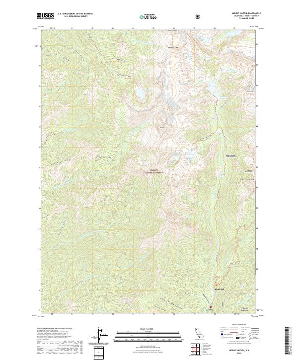 Mount Hilton, CA — USGS 7.5-minute topo (2022)