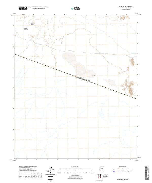 Las Playas, AZ,SON, US — USGS 7.5-minute topo (2021)