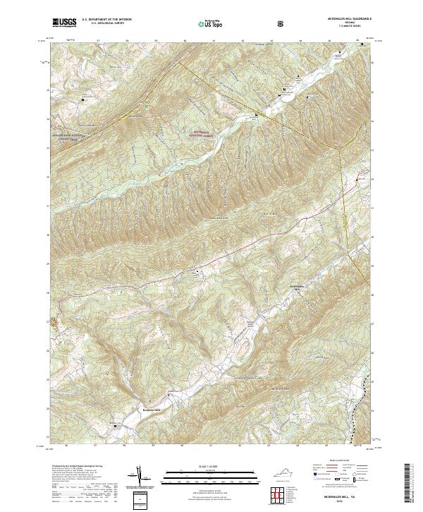 McDonalds Mill, VA — USGS 7.5-minute topo (2022)