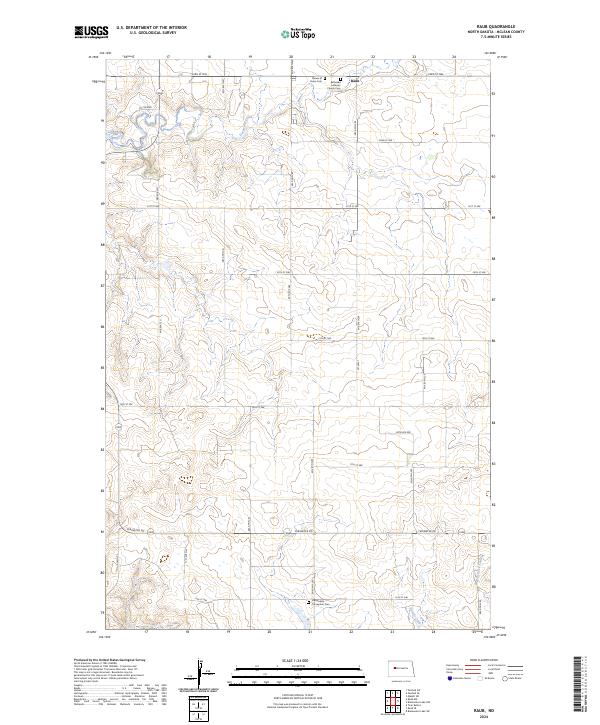 Raub, ND — USGS 7.5-minute topo (2024)