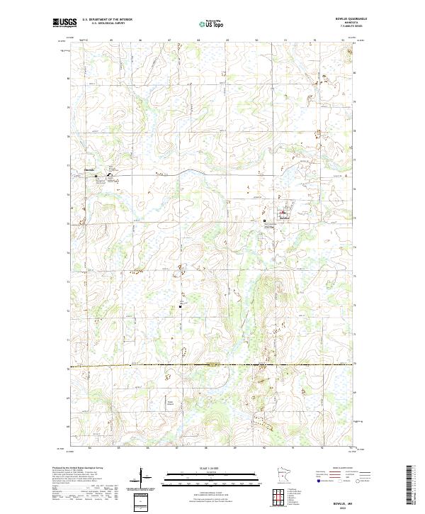 Bowlus, MN — USGS 7.5-minute topo (2022)