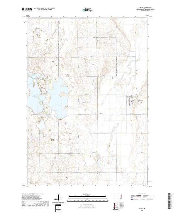 Bruce, SD — USGS 7.5-minute topo (2021)