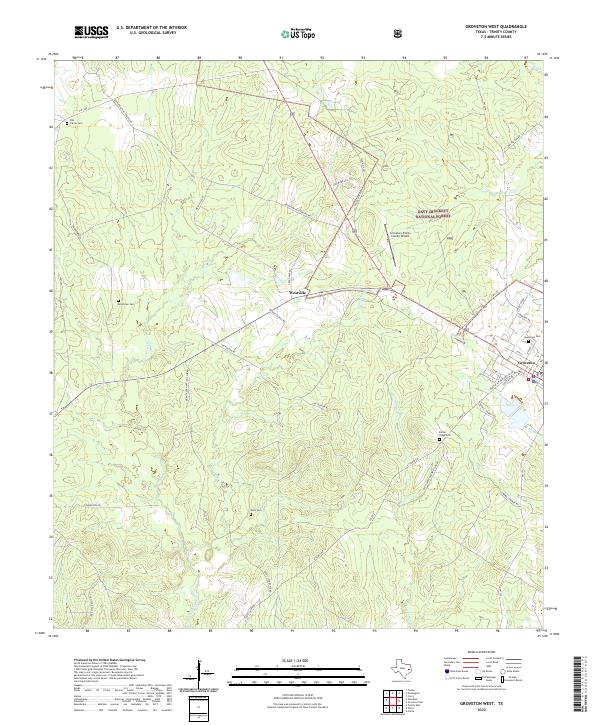 Groveton West, TX — USGS 7.5-minute topo (2022)