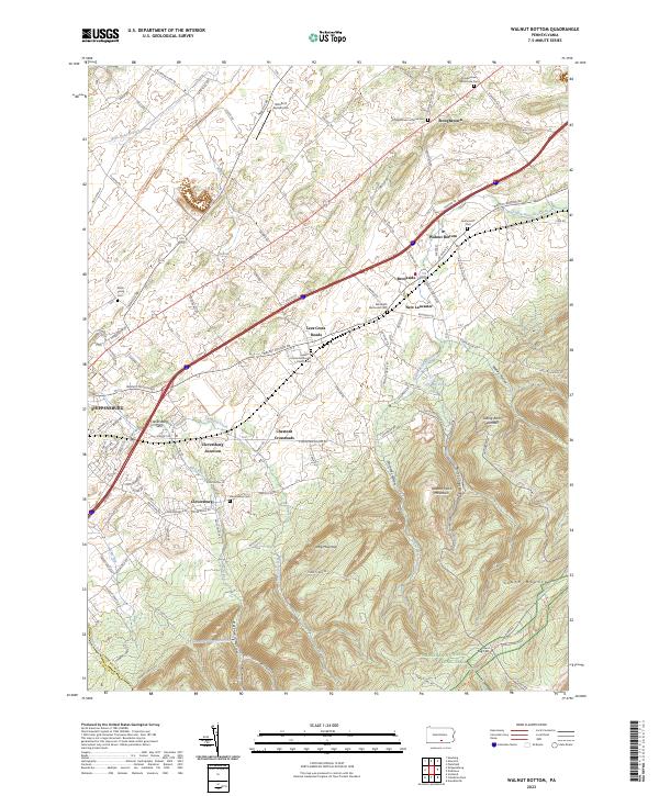 Walnut Bottom, PA — USGS 7.5-minute topo (2023)