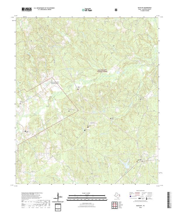 Ratcliff, TX — USGS 7.5-minute topo (2022)