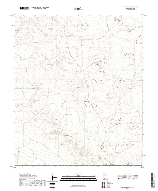 Phantom Banks, NM-TX — USGS 7.5-minute topo (2023)