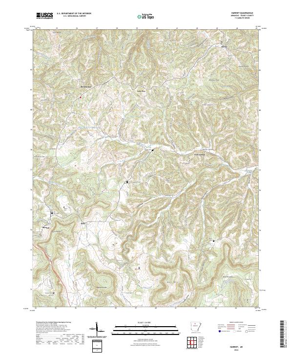Harriet, AR — USGS 7.5-minute topo (2024)