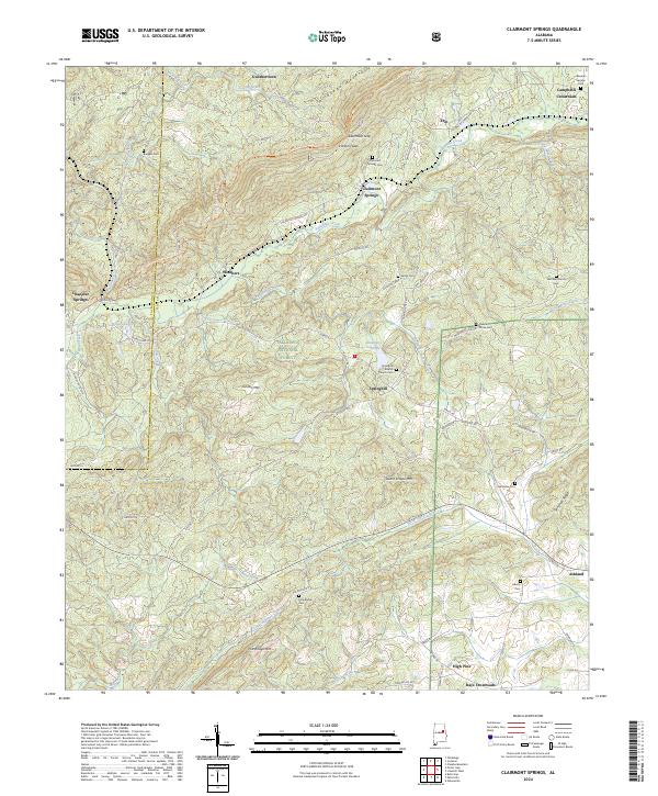 Clairmont Springs, AL — USGS 7.5-minute topo (2024)