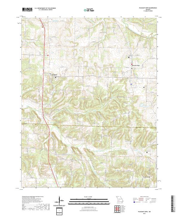 Pleasant Hope, MO — USGS 7.5-minute topo (2021)