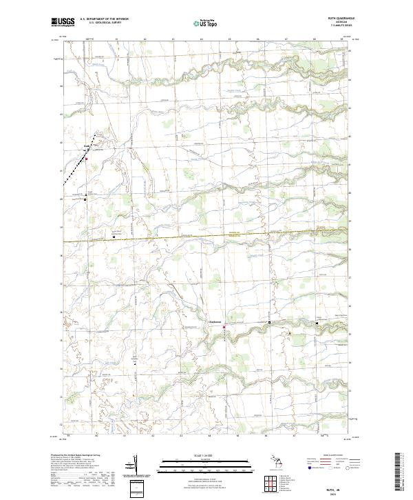 Ruth, MI — USGS 7.5-minute topo (2023)