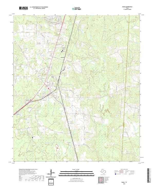 Buna, TX — USGS 7.5-minute topo (2022)