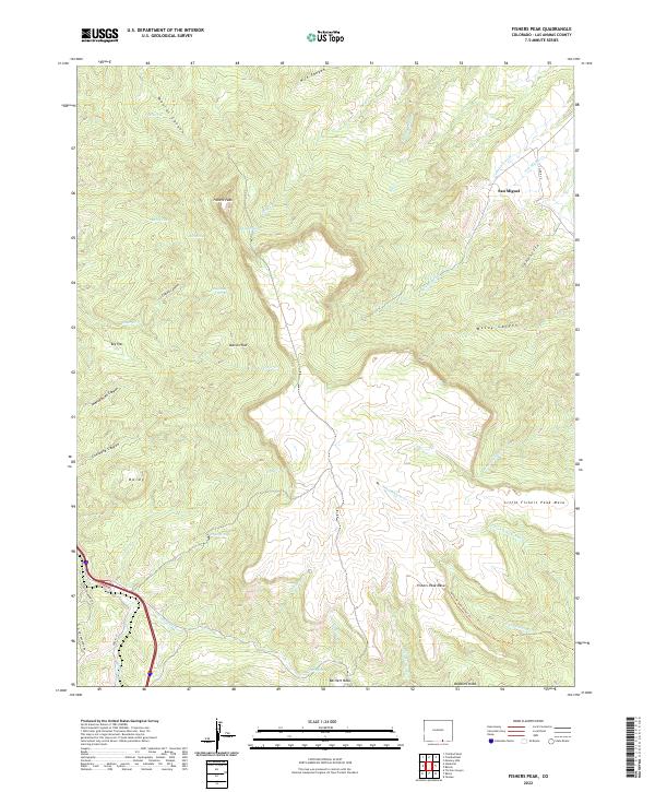 Fishers Peak, CO — USGS 7.5-minute topo (2022)