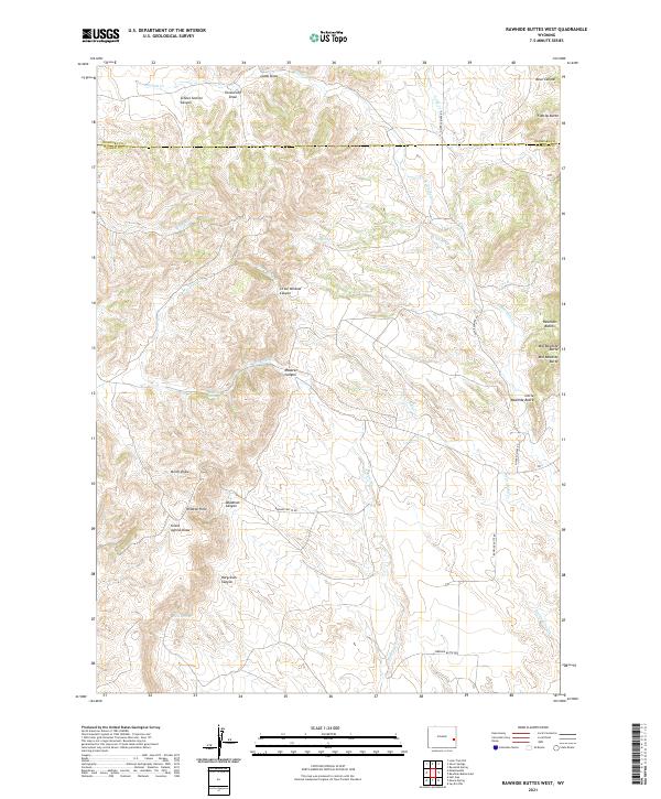 Rawhide Buttes West, WY — USGS 7.5-minute topo (2021)