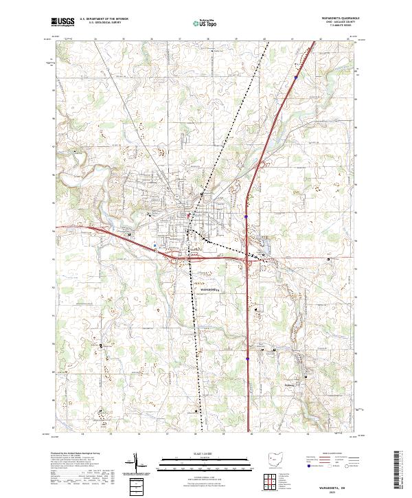 Wapakoneta, OH — USGS 7.5-minute topo (2023)