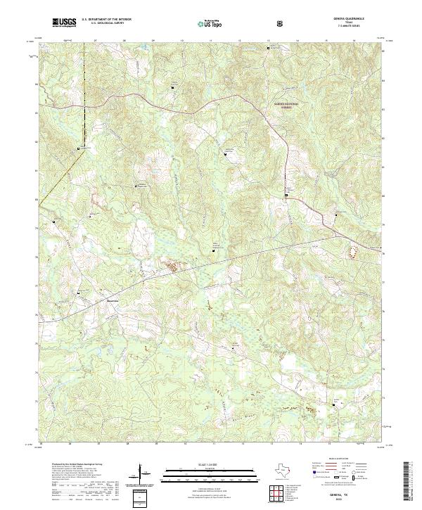 Geneva, TX — USGS 7.5-minute topo (2022)