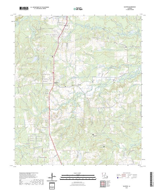 Gloster, LA — USGS 7.5-minute topo (2024)