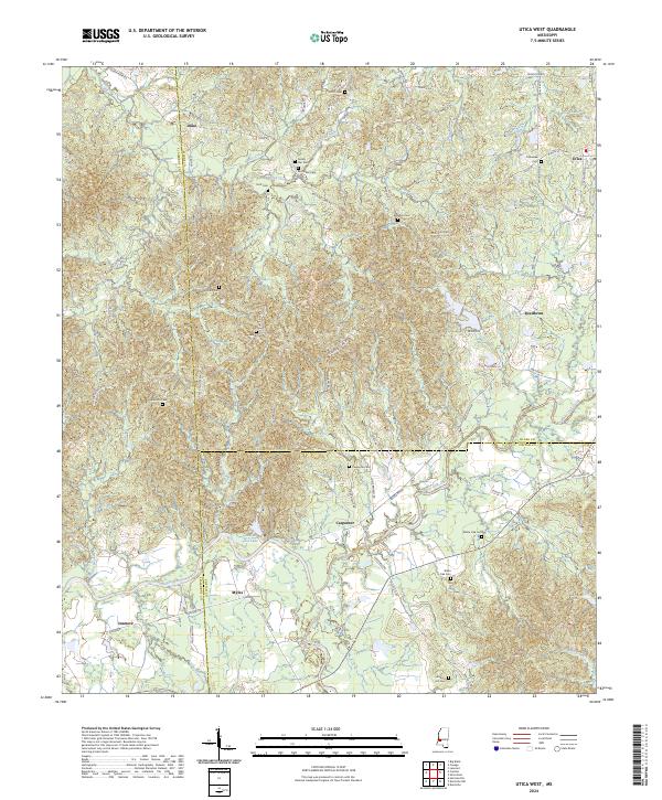 Utica West, MS — USGS 7.5-minute topo (2024)