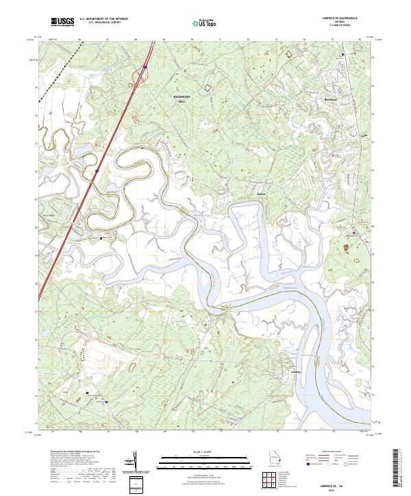 Limerick SE, GA — USGS 7.5-minute topo (2024)
