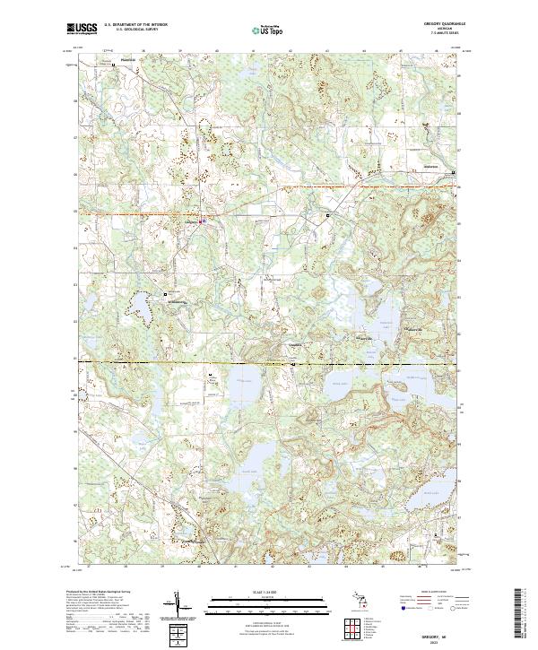 Gregory, MI — USGS 7.5-minute topo (2023)