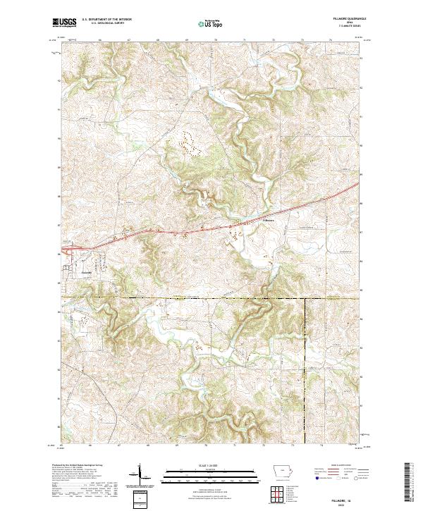 Fillmore, IA — USGS 7.5-minute topo (2022)