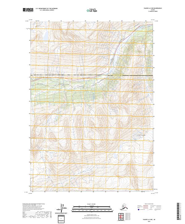 Valdez A-4 NW, AK — USGS 7.5-minute topo (2023)