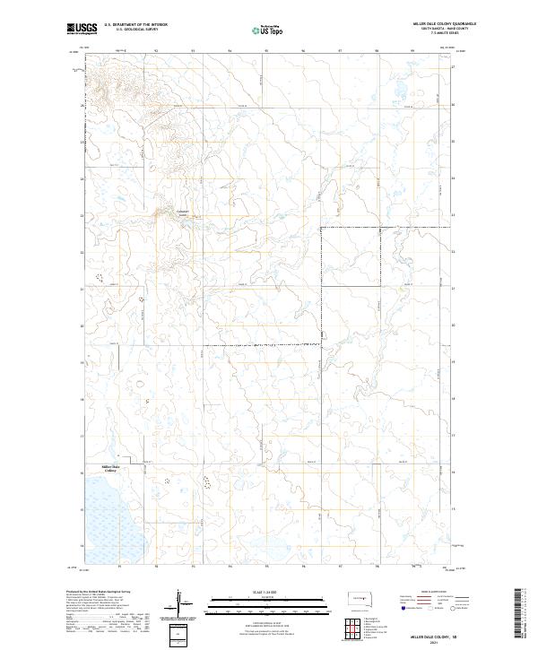 Miller Dale Colony, SD — USGS 7.5-minute topo (2021)
