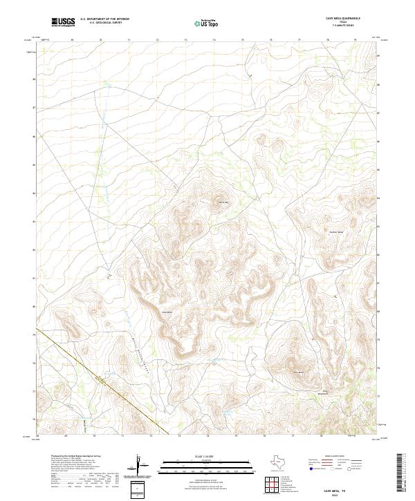 Cave Mesa, TX — USGS 7.5-minute topo (2022)