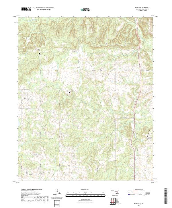 Tupelo NE, OK — USGS 7.5-minute topo (2022)