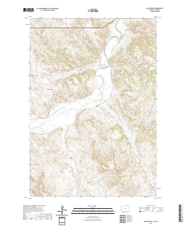 Black Draw, WY-MT — USGS 7.5-minute topo (2021)