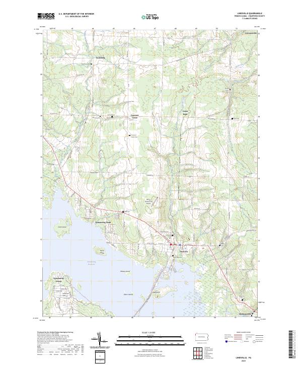 Linesville, PA — USGS 7.5-minute topo (2023)