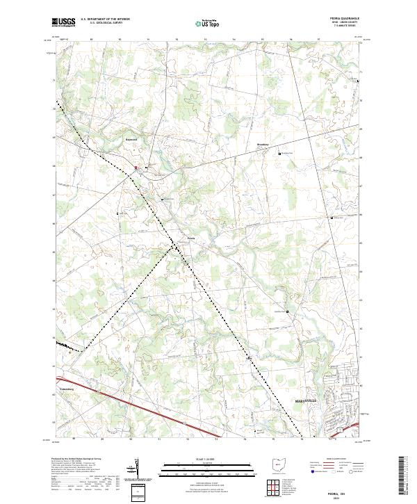 Peoria, OH — USGS 7.5-minute topo (2023)