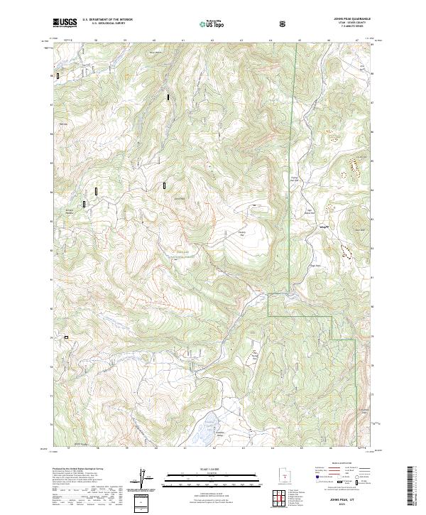 Johns Peak, UT — USGS 7.5-minute topo (2023)