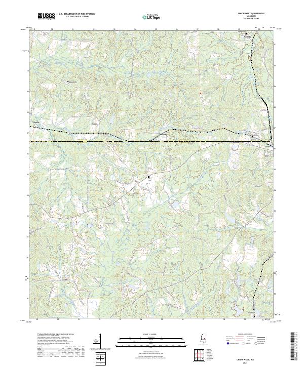 Union West, MS — USGS 7.5-minute topo (2024)