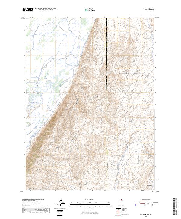 Rex Peak, UT-WY — USGS 7.5-minute topo (2023)