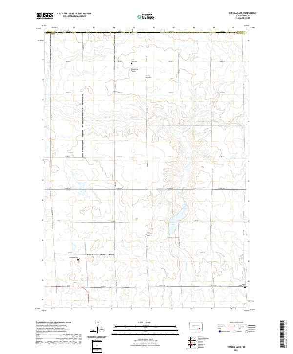 Corsica Lake, SD — USGS 7.5-minute topo (2021)