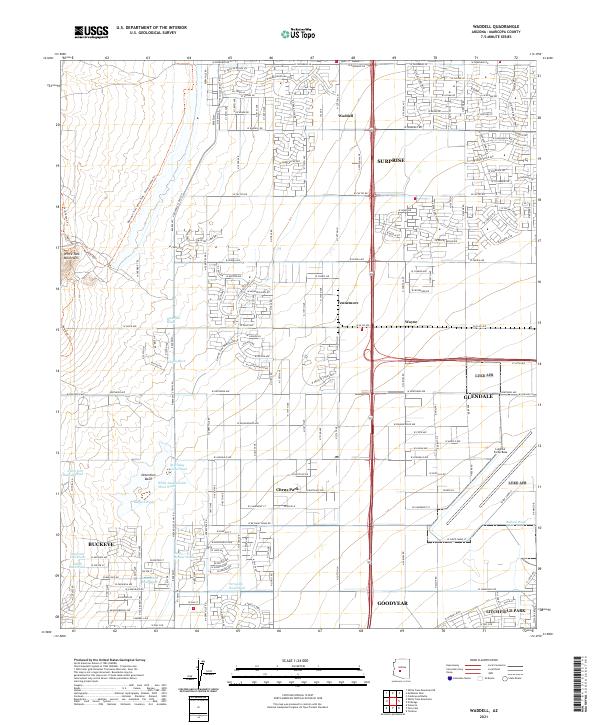 Waddell, AZ — USGS 7.5-minute topo (2021)