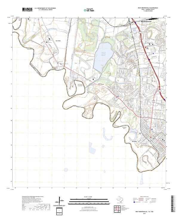 West Brownsville, TX,TAM, US — USGS 7.5-minute topo (2023)