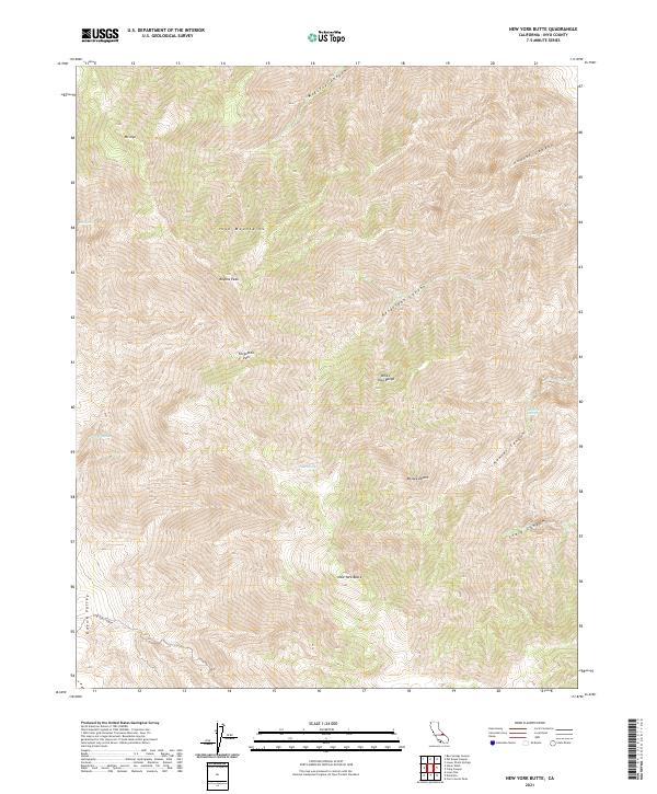 New York Butte, CA — USGS 7.5-minute topo (2021)