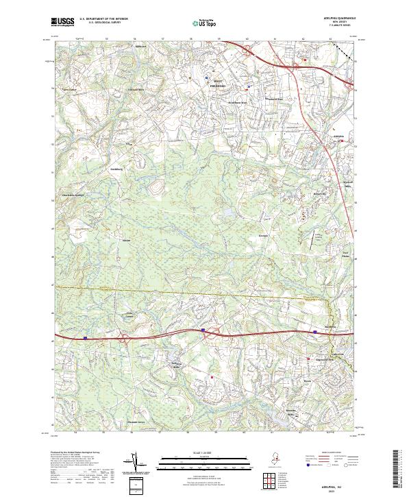 Adelphia, NJ — USGS 7.5-minute topo (2023)
