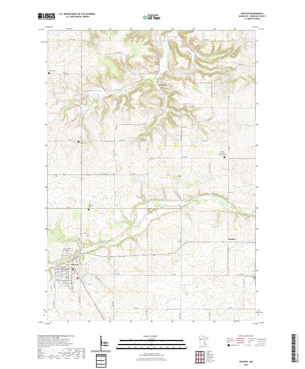 Kenyon, MN — USGS 7.5-minute topo (2022)