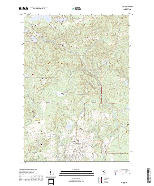 Butman, MI — USGS 7.5-minute topo (2023)