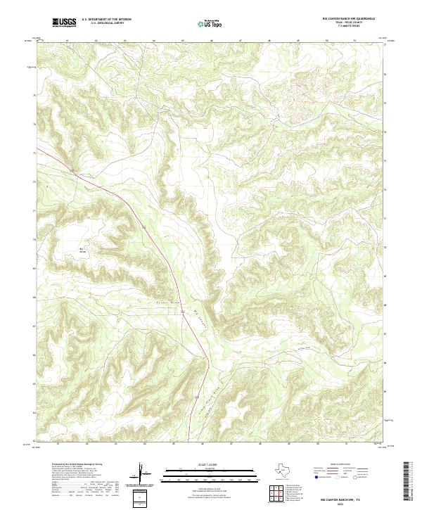 Big Canyon Ranch NW, TX — USGS 7.5-minute topo (2022)