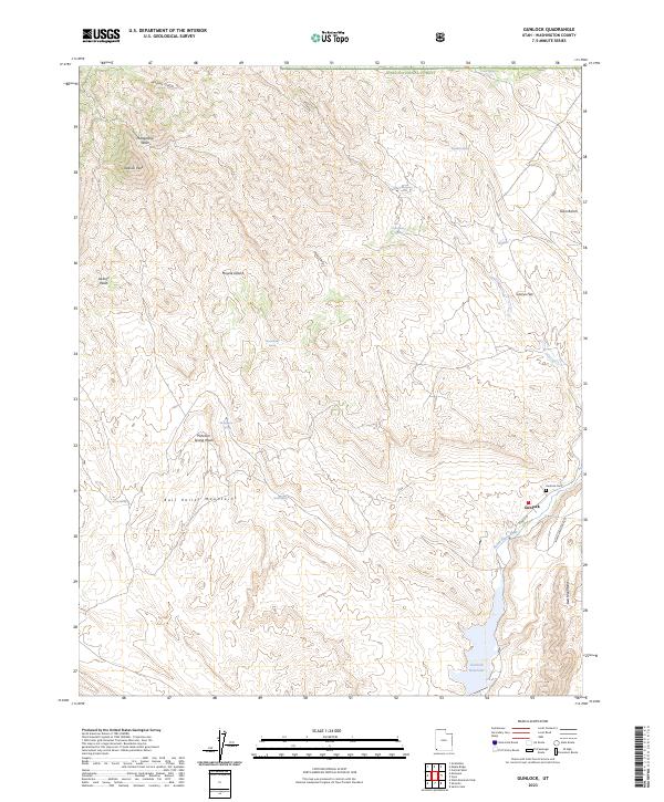 Gunlock, UT — USGS 7.5-minute topo (2023)