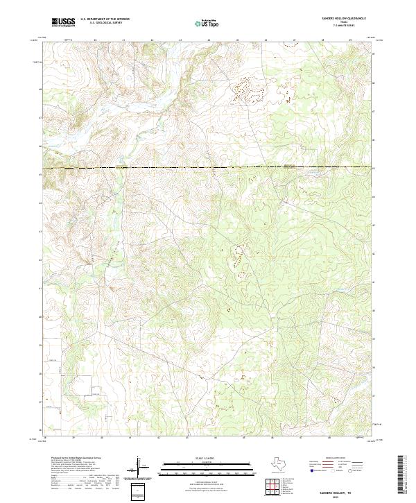 Sanders Hollow, TX — USGS 7.5-minute topo (2022)
