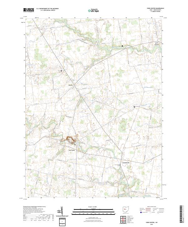 York Center, OH — USGS 7.5-minute topo (2023)