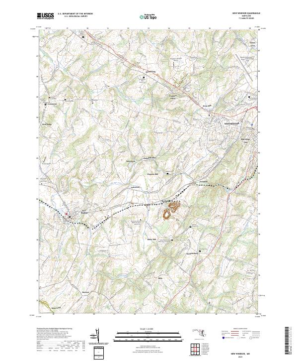 New Windsor, MD — USGS 7.5-minute topo (2023)