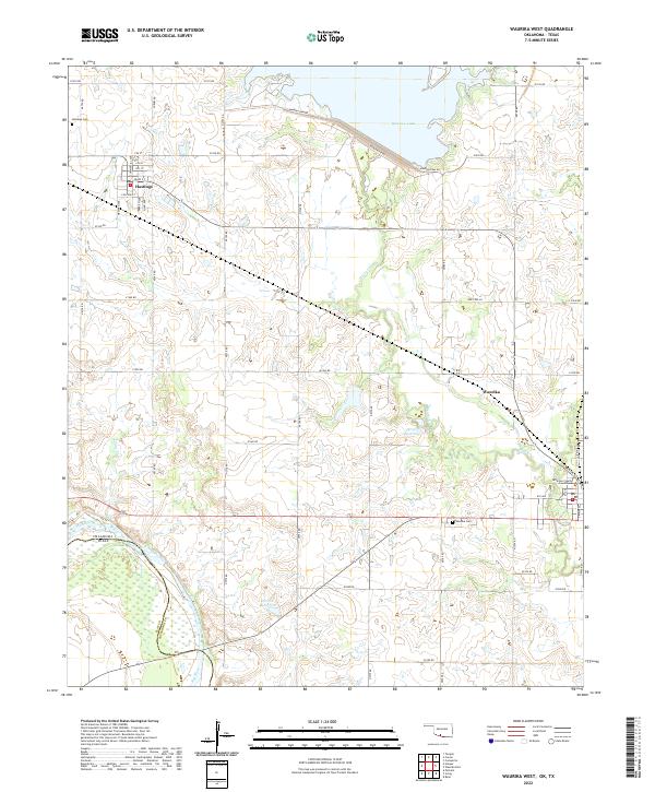 Waurika West, OK-TX — USGS 7.5-minute topo (2022)