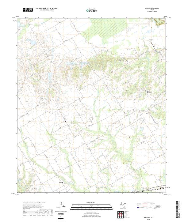 Bazette, TX — USGS 7.5-minute topo (2022)