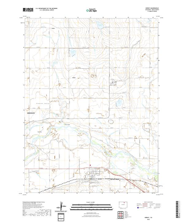 Kersey, CO — USGS 7.5-minute topo (2022)