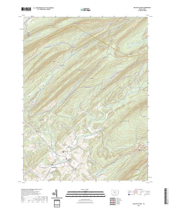 McAlevys Fort, PA — USGS 7.5-minute topo (2023)